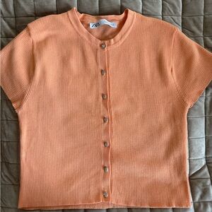 Zara Peach Button-Down Shirt